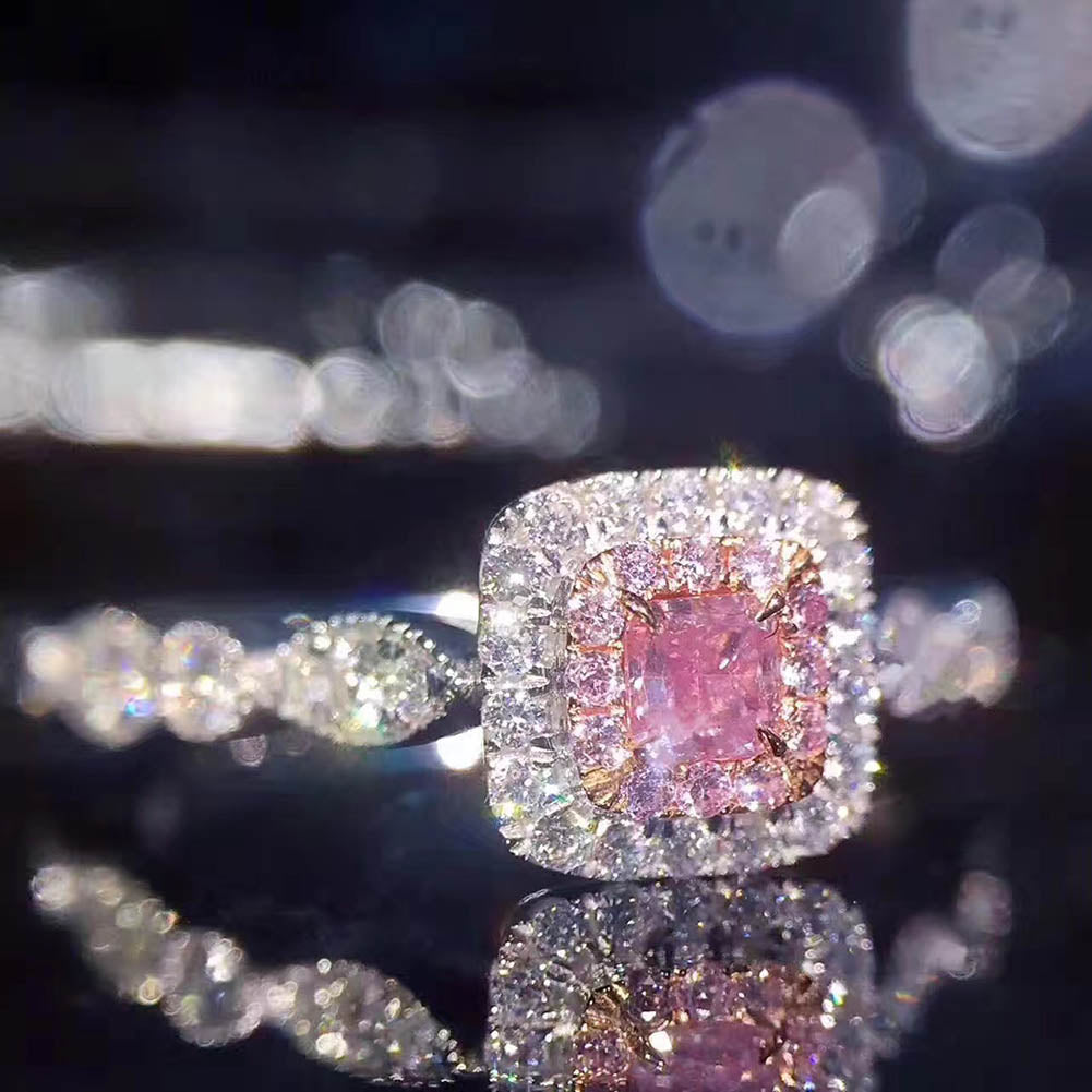 2020 new Luxury Wedding Stone Rings with Big Square Zircon Silver Color Ring Large Design fashion Jewelry Women Finger Rings