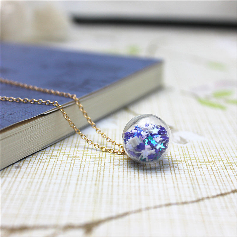 2020 new design summer style glass beads necklaces&pendants vintage simple colourful star statement cute necklace for women