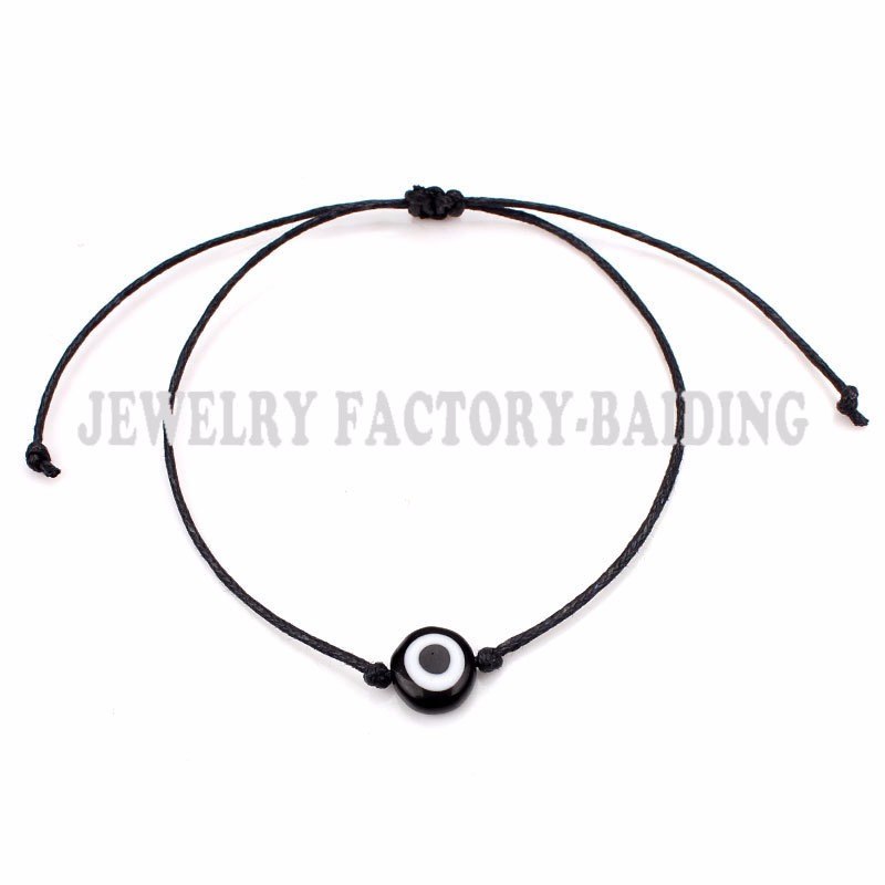 2020 new glass evil eye bead black blue bead adjustable bracelet   christmas gifts handmade bracelet