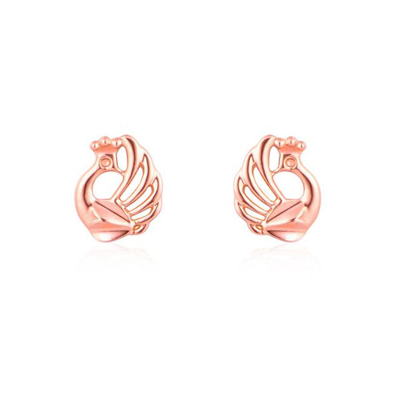2020 18K Gold Beautiful Peacock Earrings For Women Fashion AU750 Gold Jewelry Christmas Gifts Stud Earrings New 0.60g