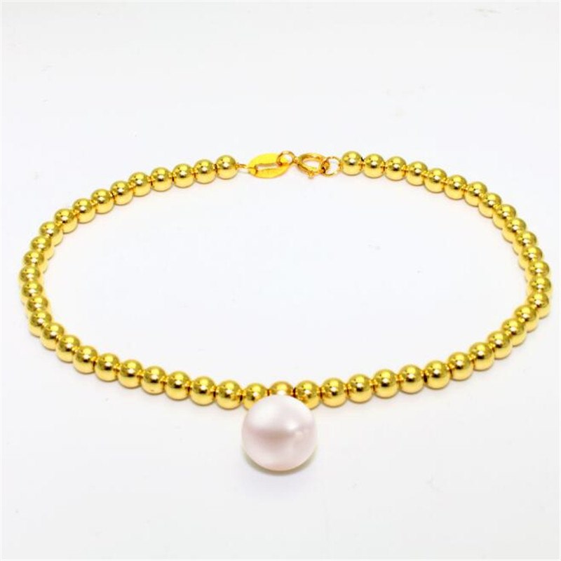2020 18K Yellow Gold Natural Cultured Pearl Chain Bracelet Beaded Bracelet Jewelry Bridal Wedding Engagement Gifts