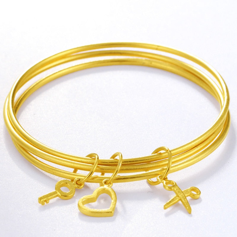 2020 Africa Fashion New 24K Bracelet Unisex Simple Design Party Fashion Charm Gifts Fitting Supply Fine Jewelry Packaging