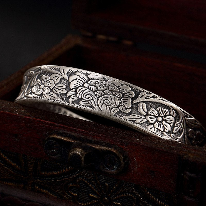 2020 Armbanden Voor Vrouwen Restoring Ancient Ways Is The Lotus Sutra Sterling Bracelet High-grade Joker Open Lady Wholesale