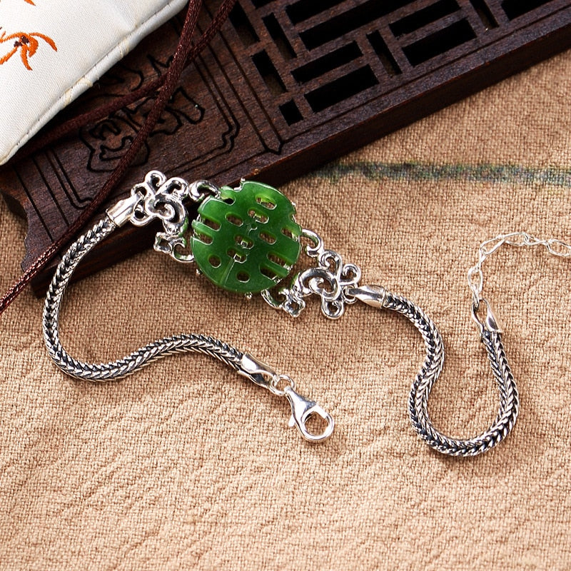 2020 Authentic 100% 925 Sterling Silver Bracelet For Women Elegance Jasper Gemstone Fashion Bracelet For Party