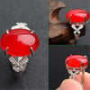 2020 Female Natural Chalcedony Agate S925 Sterling Silver Ring simple Opening Rings Jewelry