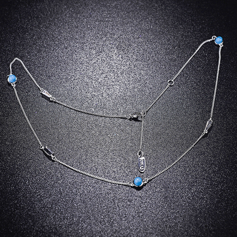 2020 Best Quality New simple turquoise necklace female Crystal from Swarovski For Party Fit Women and girls