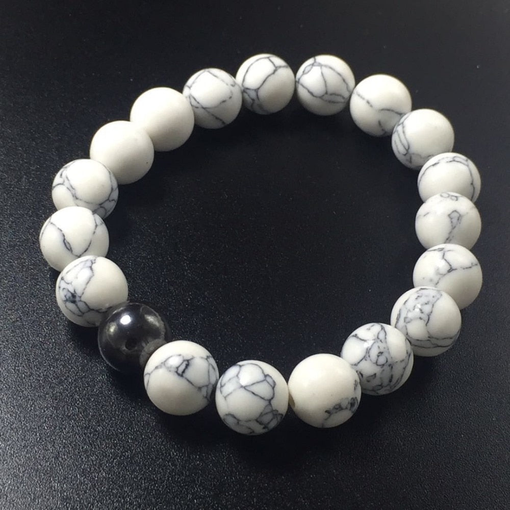 2020 Black and White Natural Stone Clearance Bracelets for Women Men Beach Bracelets Bangles Lover Gifts 10mm beads Yoga Jewelry