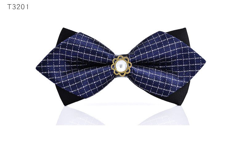 2020 Brand Men Red/Gold Stylish Banquet Bow Tie Solid New Deer Head Butterfly Necklace Suits Wedding Party Bowties