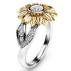 2020 Charm CZ Stone Ring Bague Femme Sunflower Crystal Wedding Rings for Women Drop Shipping Gift Fashion Jewelry