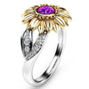2020 Charm CZ Stone Ring Bague Femme Sunflower Crystal Wedding Rings for Women Drop Shipping Gift Fashion Jewelry
