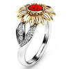 2020 Charm CZ Stone Ring Bague Femme Sunflower Crystal Wedding Rings for Women Drop Shipping Gift Fashion Jewelry