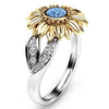 2020 Charm CZ Stone Ring Bague Femme Sunflower Crystal Wedding Rings for Women Drop Shipping Gift Fashion Jewelry