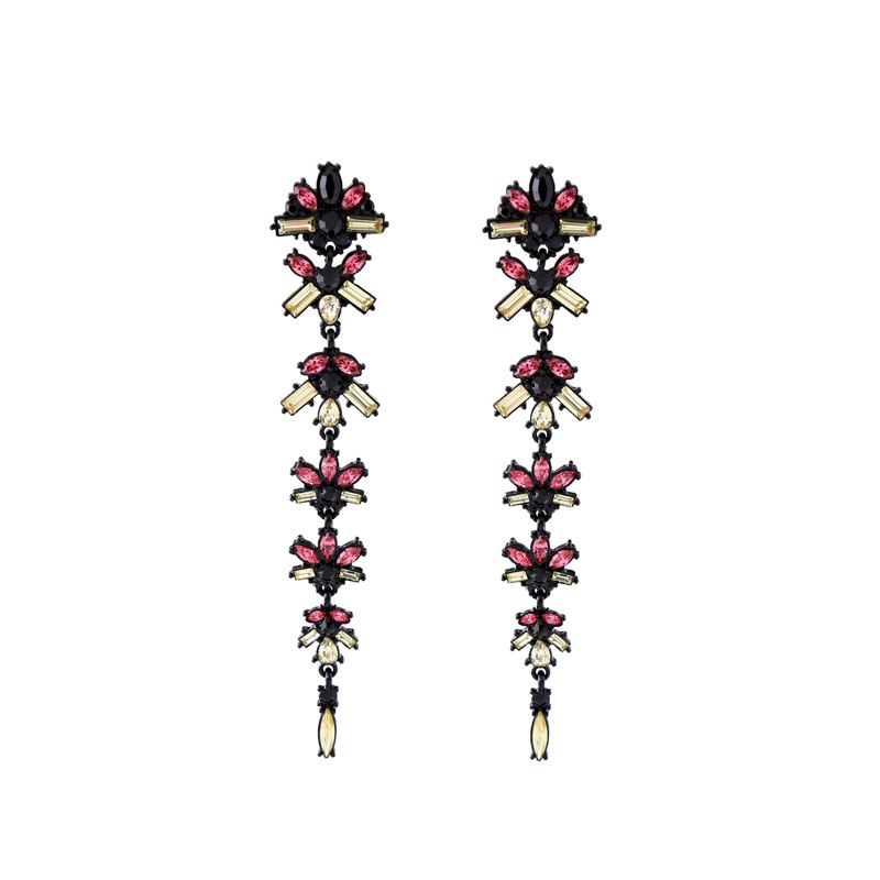 2020 Design Jewelry Multicolor Crystal Earrings Online Shopping India Statement Cluster Hanging Long Earrings Brincos
