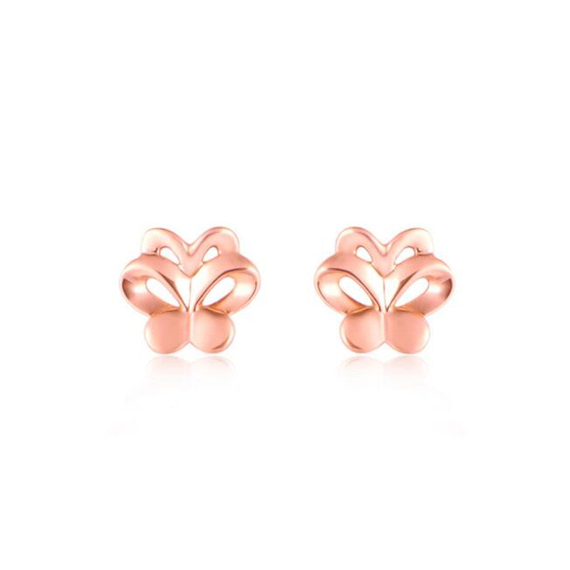 2020 Drop Shipping New Beautiful Fashion 18K Gold Earrings Fashion Jewelry Cute AU750 Butterfly Stud Earrings For Women 0.59G