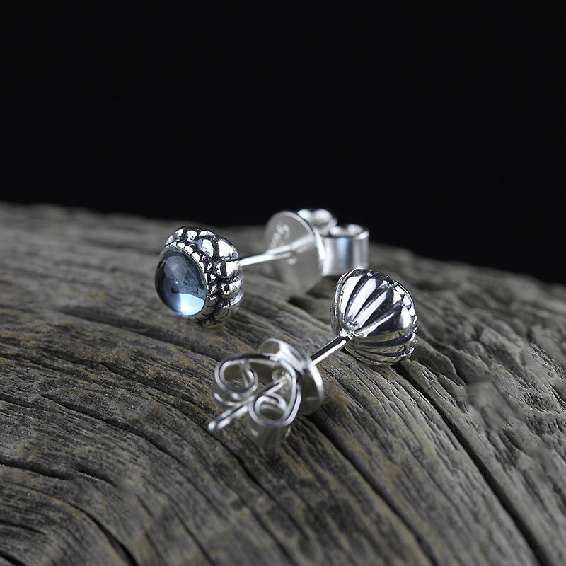 2020 Earings Fashion Jewelry Ms Character Items S925 Pure Ornaments Contracted Manual Topaz Stone Earring Delicate And Cabinet