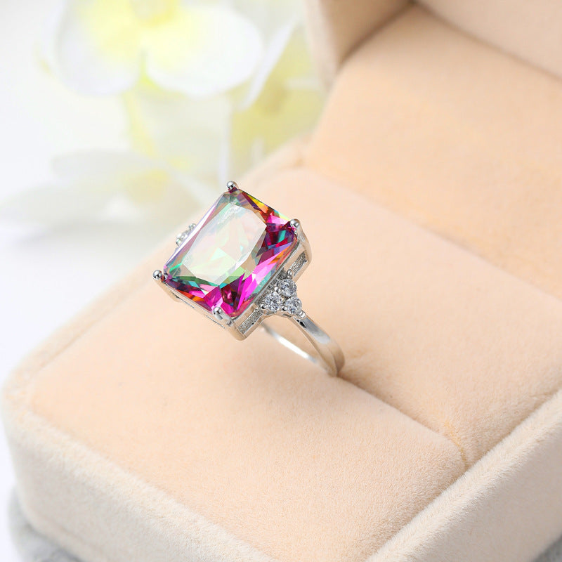 2020 European   Ring ring Female Crystal from Swarovski Simple Luxury Colorful zircon rings fashion jewelry jewelry