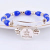 2020 Expandable adjustable wire wrap acrylic beads bangle bracelet Never give up charm cuff bracelet for women Jewelry XY160315