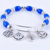 2020 Expandable adjustable wire wrap acrylic beads bangle bracelet hand life tree charm cuff bracelet for women Jewelry XY160317
