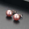 2020 Fashion 100% genuine 925 sterling silver pink pearl earrings fashion jewelry silver stud earrings for women gift