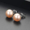 2020 Fashion 100% genuine 925 sterling silver pink pearl earrings fashion jewelry silver stud earrings for women gift