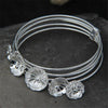 2020 Fashion 5 Layers Flower Charms Bracelets & Bangles Wire Bangle Bracelets For Women Pulsera 25.90G