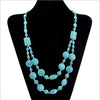 2020 Fashion Bohemian Vintage Synthetic Turquoises stone Long Necklaces for Women Pearls Necklaces