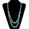 2020 Fashion Bohemian Vintage Synthetic Turquoises stone Long Necklaces for Women Pearls Necklaces