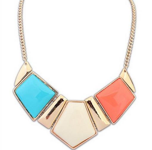2020 Fashion Choker Maxi Necklace For Women Big Triangle Gems Bib Necklace & Pendants Statement Jewelry 5N025