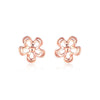 2020 Fashion Design AU750 Earrings for Women Hollow Out Flower Stud Earrings Simple 18K Gold Ear Jewelry 0.50g