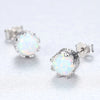 2020 Fashion Fire Opal Stud Earrings For Women Bridal 925 Sterling Silver Wedding Party Small round Earrings Brinco simple Ear