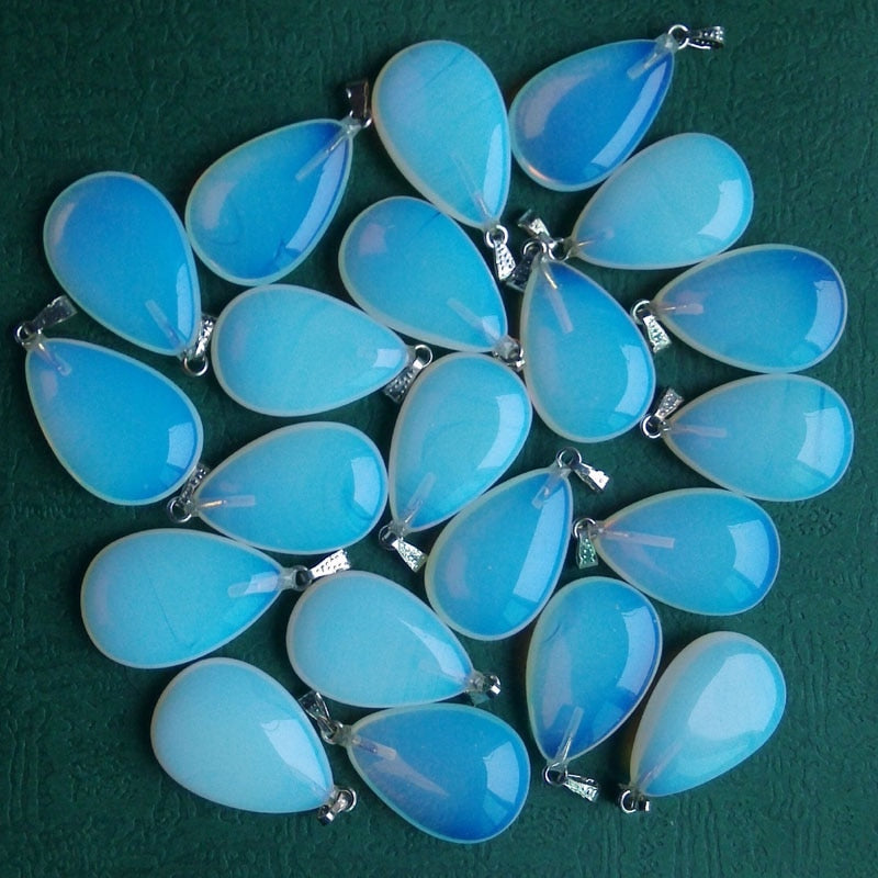 2021 Sell Good Quality Natural Opal Opalite stone water drop charms pendants jewelry 50pcs/lot  Free