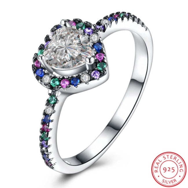 2020 Fashion Jewelry Crystal from Swarovski Sweetheart ring girl Ring 925 Jewelry For Women and Female Temperament Ring