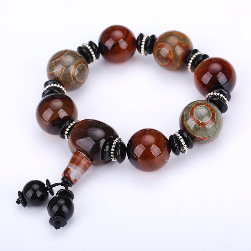2020 Fashion Jewelry Natural Stone Buddha Beads Men Fine Ocean Agate Fashion Bracelet Chalcedony Charm For Women Pulseras Mujer