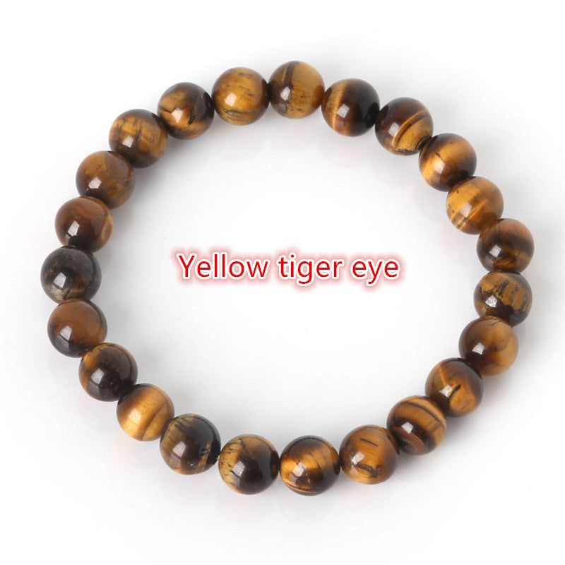 2020 Fashion Natural Stone Bracelets For Women Men Tiger Eyes Rose Quart Amethyst Agate Bead Yoga Bracelets Pulseira Masculina