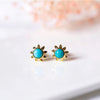 2020 Fashion Natural Turquoise Sun Flower Earrings For Women 925 Sterling Silver Gold Color Earrings