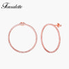 2020 Fashion Sterling Silver Women Circle Earrings Simple Big Round Hoop Earrings Zircon Loop Earring Brincos Jewelry Gift ZK30