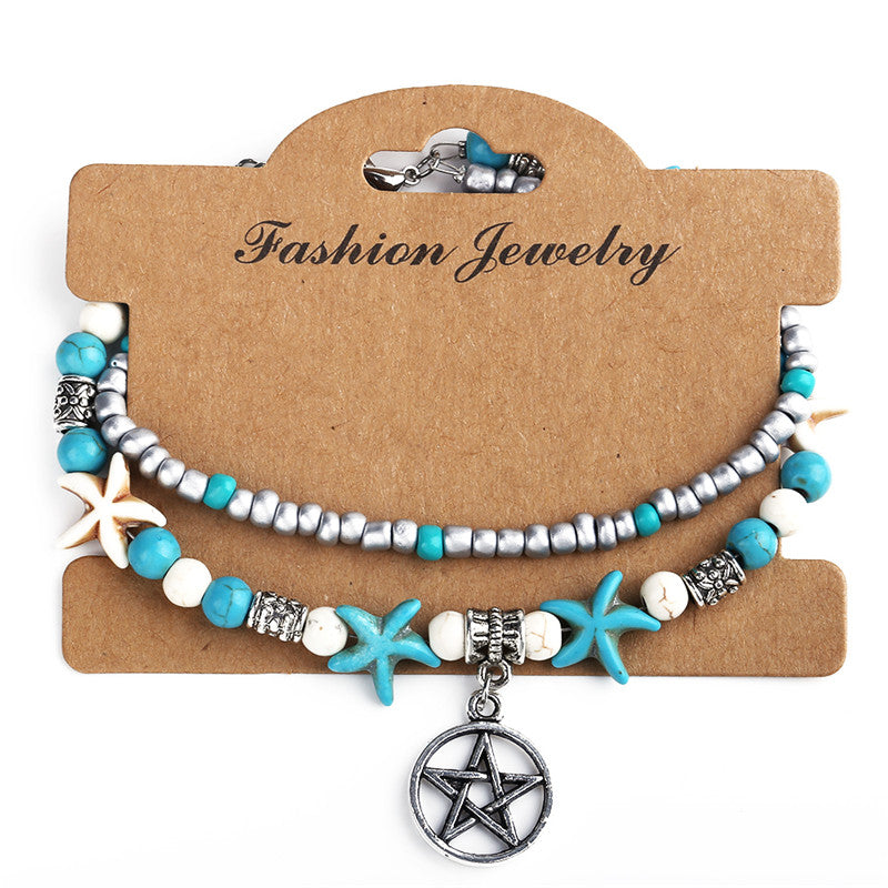 2020 Fashion Vintage Shell Anklet Beads Starfish Turtle Anklets For Women Handmade Sandal Statement Bracelet Foot Boho Jewelry