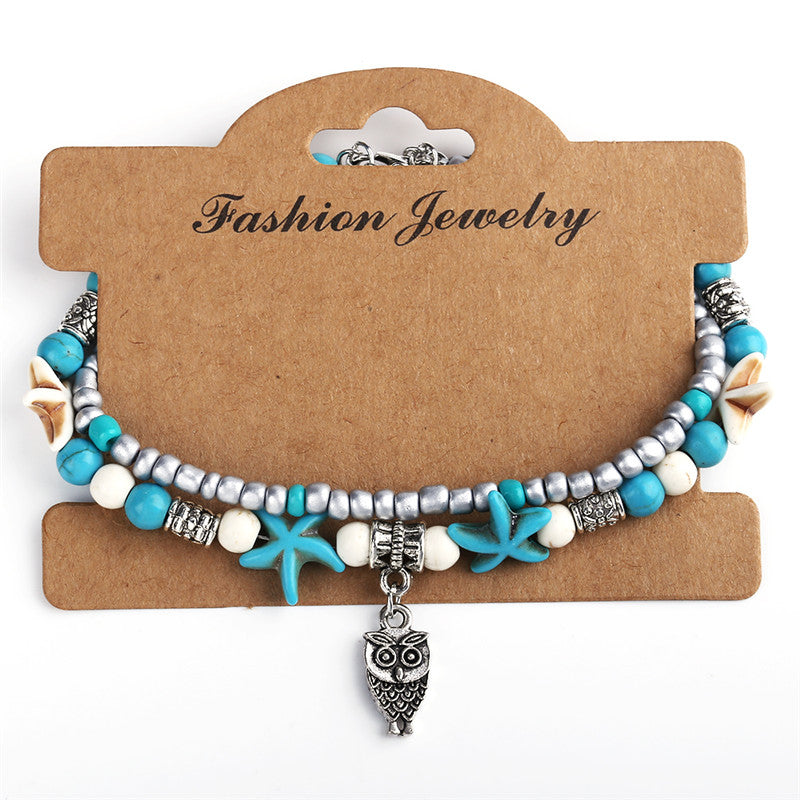 2020 Fashion Vintage Shell Anklet Beads Starfish Turtle Anklets For Women Handmade Sandal Statement Bracelet Foot Boho Jewelry