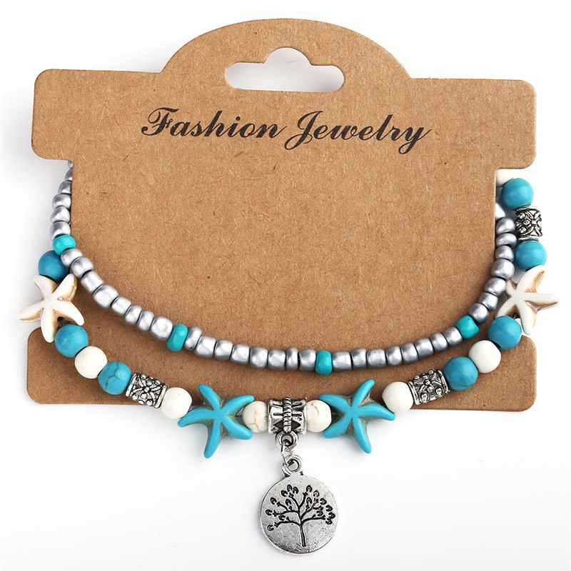 2020 Fashion Vintage Shell Anklet Beads Starfish Turtle Anklets For Women Handmade Sandal Statement Bracelet Foot Boho Jewelry