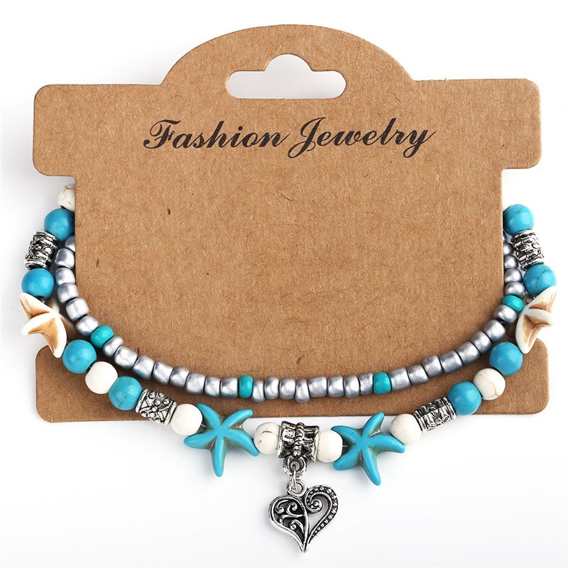 2020 Fashion Vintage Shell Anklet Beads Starfish Turtle Anklets For Women Handmade Sandal Statement Bracelet Foot Boho Jewelry