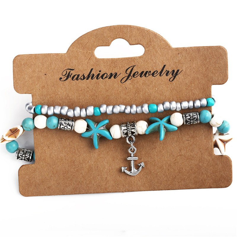2020 Fashion Vintage Shell Anklet Beads Starfish Turtle Anklets For Women Handmade Sandal Statement Bracelet Foot Boho Jewelry