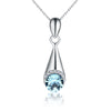 2020 Fashion Water Drop Pendant Necklace with White or Black AAA Austrian Cubic Zircon 925 Silver Chain For Women Jewelry