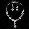 2020   Hot Design Full Rhinestone Cubic Jewellery 925 Sterling Silver Wedding Jewelry Set Earring+Necklace