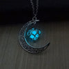 2020 Glowing In The Dark Pendant Necklaces Silver Plated Chain Necklaces Hollow Moon & Heart Choker Necklace Collares Jewelry