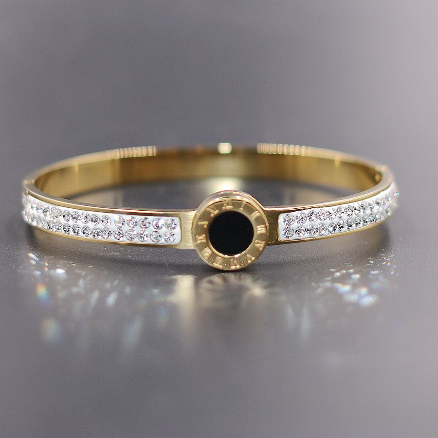 2020 Gold Plating Circles Bracelet & Bangles Rhinestones Paved Round Bracelets For Women Brand Fashion Jewelry