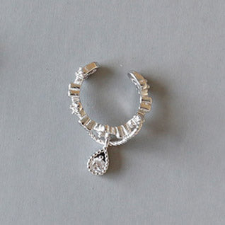 2020 High Quality Deliate Leaves Earring 100% 925 Pure Silver Teardrop CZ Charm Clip Earrings Wholesale