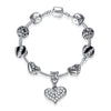 2020 High Quality Heart Charms Beads fit Original Silver Bracelet Crystal Beads Bracelets & Bangles for Women Fashion Jewelry