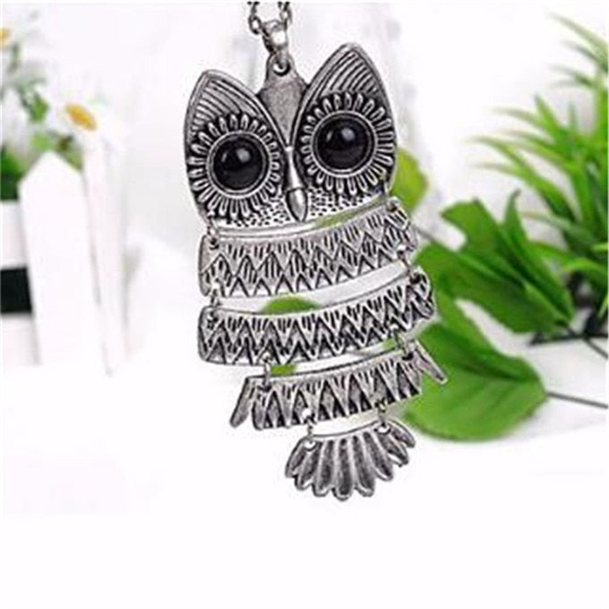 2020 Hot Fashion Womens Necklaces Jewelry Trendy Charms Crystal Owl Necklace black Long Chain Animal Necklaces&Pendants Sale