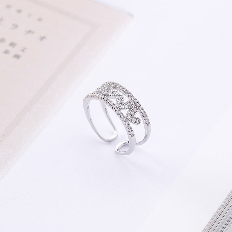 2020 Hot Fine jewelry jewelry Sweet Heat ring female Crystal from Austrian 2 Colors For Women as gifts