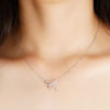 2020 Hot Sale 2 Colors Pendant Simple Bow Necklace female Crystal from Swarovski Necklaces Women Fine jewelry For Wedding Party